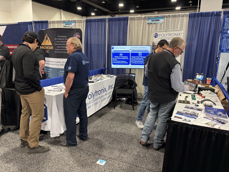 Polytronix booth at Design-2-Part Denver 2026.